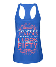 I look this good at fifty Women's Racerback Sport Tank